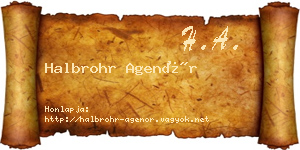 Halbrohr Agenór névjegykártya